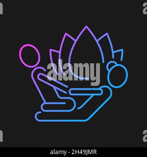Thai massage gradient vector icon for dark theme Stock Vector
