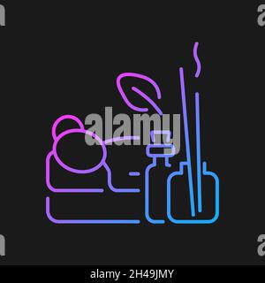 Aromatherapy massage gradient vector icon for dark theme Stock Vector