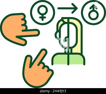 Transgender harassment RGB color icon Stock Vector