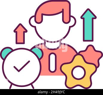 Improve time management RGB color icon Stock Vector