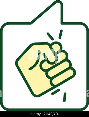 Threatening violence via text message RGB color icon Stock Vector