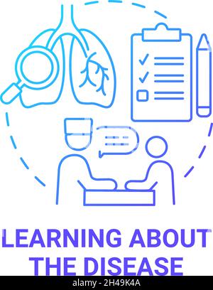Learning about disease blue gradient concept icon Stock Vector
