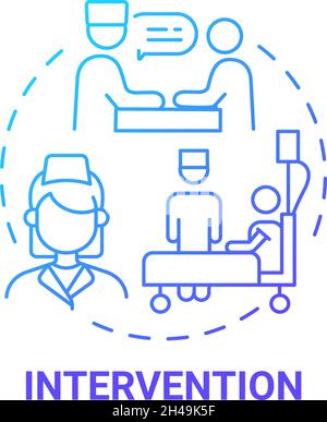 Intervention blue gradient concept icon Stock Vector