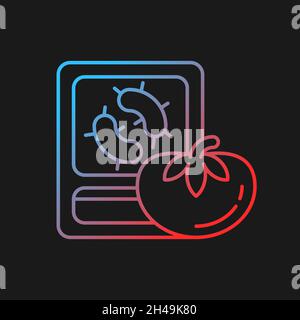 PCR food testing gradient vector icon for dark theme Stock Vector