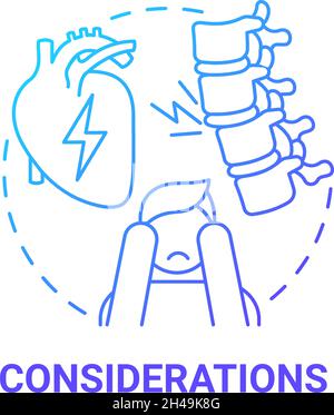Considerations blue gradient concept icon Stock Vector