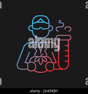 Food analyst gradient vector icon for dark theme Stock Vector