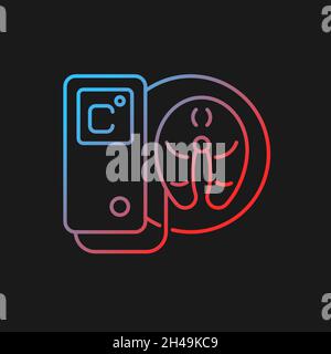 Food thermal analysis gradient vector icon for dark theme Stock Vector