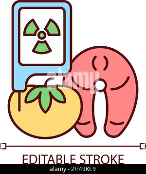 Radiation in food testing RGB color icon Stock Vector