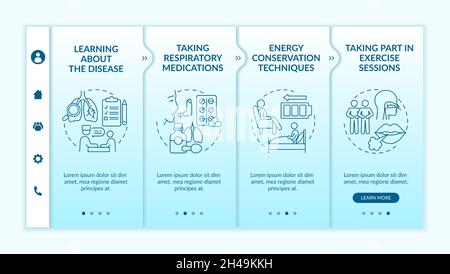 Pulmonary rehab program onboarding vector template Stock Vector