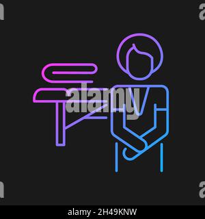 Massage practitioner gradient vector icon for dark theme Stock Vector