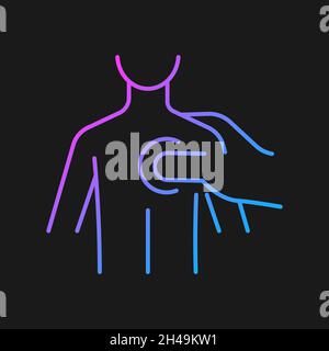 Trigger points massage gradient vector icon for dark theme Stock Vector
