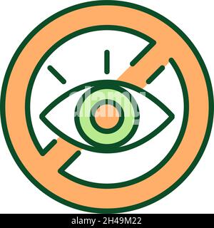 Ban from watching RGB color icon Stock Vector