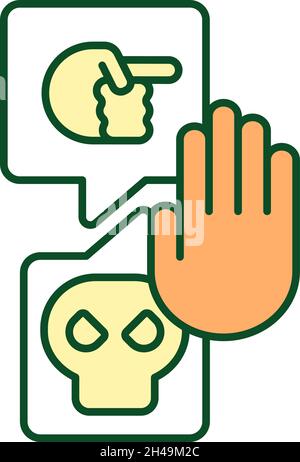 Tackling hate speech RGB color icon Stock Vector