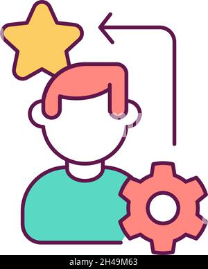Work productivity RGB color icon Stock Vector