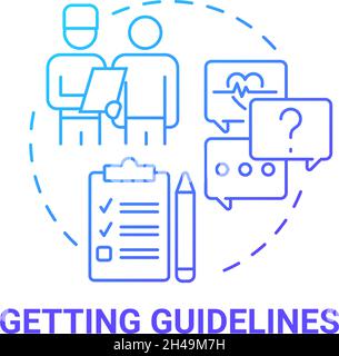 Getting guidelines blue gradient concept icon Stock Vector