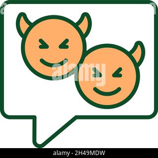 Cyberbullying in social media RGB color icon Stock Vector