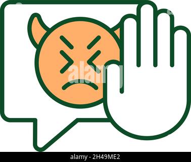 Tackling hate speech incident RGB color icon Stock Vector