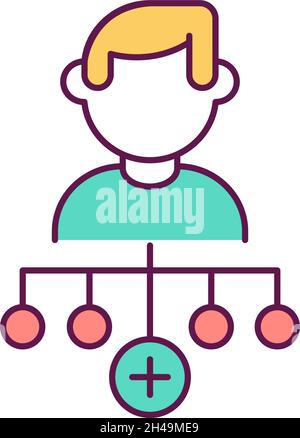 Team leader RGB color icon Stock Vector
