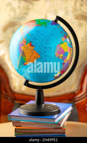 Concept of Globe Searching for Vacation Place Stock Photo