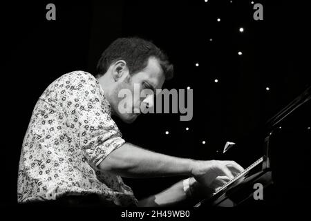 Andrew McCormack playing piano with Jean Toussaint Allstar Sextet,  Scarborough Jazz Festival 2021, UK Stock Photo