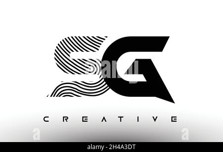 SG Artistic Letter Logo Design with Creative Serif Font in Black and ...