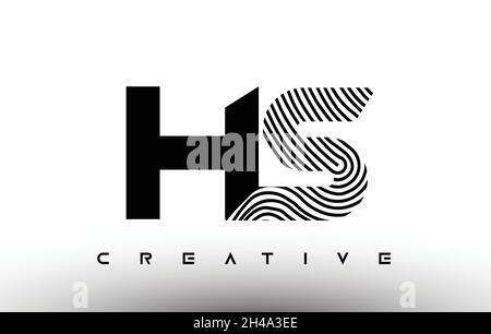 HS Fingerprint Zebra Letter Logo Design. HS Logo with fingerprint Creative Icon Vector Illustration Stock Vector