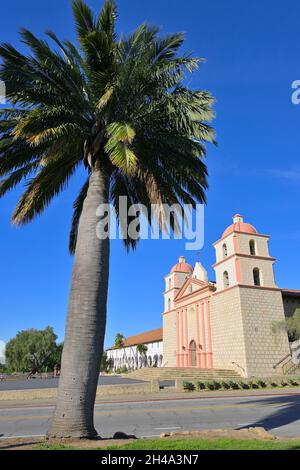 The historic Mission founded in 1786, Santa Barbara CA Stock Photo