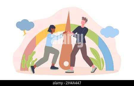 Stress level concept with head symbol indicating to high vector ...