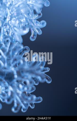 snowflakes on a blue background defocused Stock Photo