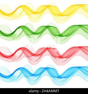 Set of colored waves. Abstract vector graphics Stock Photo