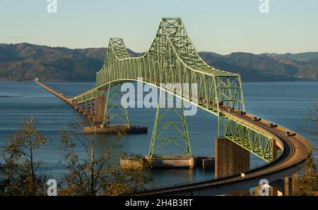 Astoria-Megler Bridge over Columbia River, Astoria, Oregon. Built in 1966 Stock Photo