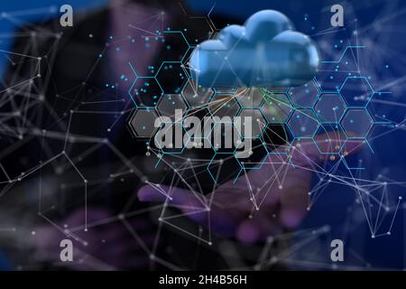Ui of Cloud Computing Technology Internet Storage Network Concept Stock Photo