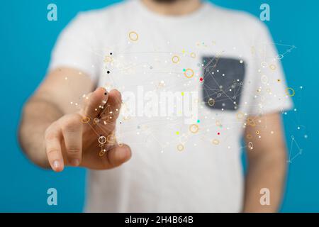 Business intelligence analyst dashboard on virtual Stock Photo