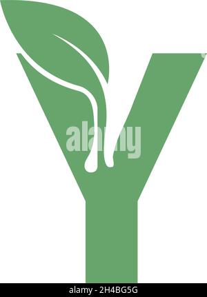 Letter Y icon leaf design concept template vector Stock Vector