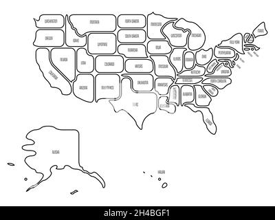 Generalized smooth map of USA Stock Vector