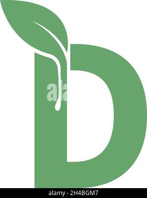 Letter D icon leaf design concept template vector Stock Vector