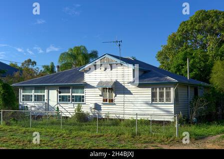 Residential house forming part of the streetscape on Meson Street Gayndah Queensland Australia Stock Photo