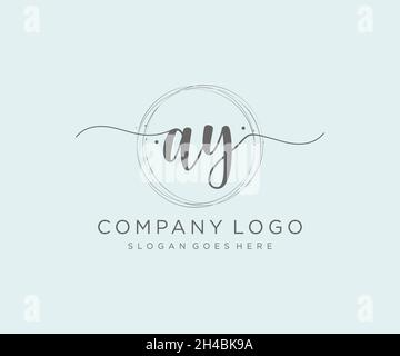 AY feminine logo. Usable for Nature, Salon, Spa, Cosmetic and Beauty Logos. Flat Vector Logo Design Template Element. Stock Vector