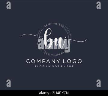 BU feminine logo. Usable for Nature, Salon, Spa, Cosmetic and Beauty Logos. Flat Vector Logo Design Template Element. Stock Vector