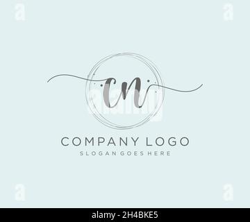 CN feminine logo. Usable for Nature, Salon, Spa, Cosmetic and Beauty Logos. Flat Vector Logo Design Template Element. Stock Vector