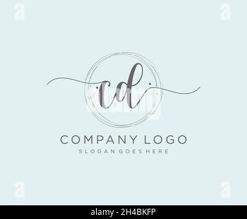 CD feminine logo. Usable for Nature, Salon, Spa, Cosmetic and Beauty Logos. Flat Vector Logo Design Template Element. Stock Vector