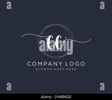 CC feminine logo. Usable for Nature, Salon, Spa, Cosmetic and Beauty Logos. Flat Vector Logo Design Template Element. Stock Vector