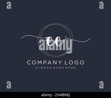 EE feminine logo. Usable for Nature, Salon, Spa, Cosmetic and Beauty Logos. Flat Vector Logo Design Template Element. Stock Vector