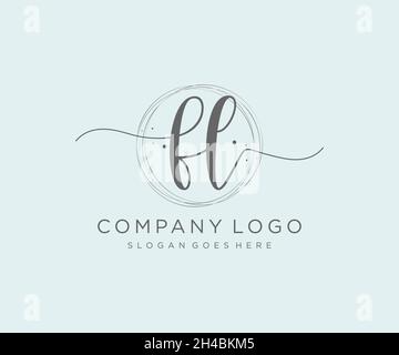 FL feminine logo. Usable for Nature, Salon, Spa, Cosmetic and Beauty Logos. Flat Vector Logo Design Template Element. Stock Vector