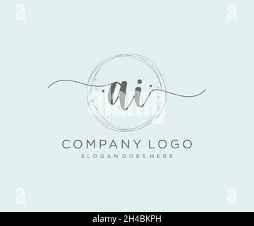 AI feminine logo. Usable for Nature, Salon, Spa, Cosmetic and Beauty Logos. Flat Vector Logo Design Template Element. Stock Vector