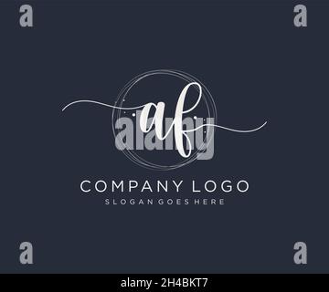 AF feminine logo. Usable for Nature, Salon, Spa, Cosmetic and Beauty Logos. Flat Vector Logo Design Template Element. Stock Vector