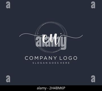EU feminine logo. Usable for Nature, Salon, Spa, Cosmetic and Beauty Logos. Flat Vector Logo Design Template Element. Stock Vector