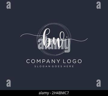 BW feminine logo. Usable for Nature, Salon, Spa, Cosmetic and Beauty Logos. Flat Vector Logo Design Template Element. Stock Vector