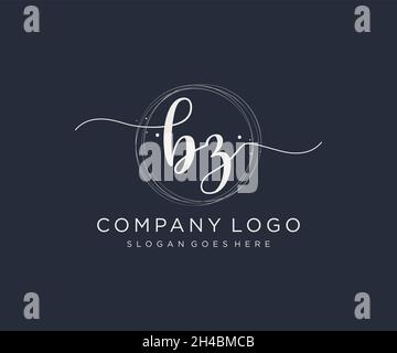 BZ feminine logo. Usable for Nature, Salon, Spa, Cosmetic and Beauty Logos. Flat Vector Logo Design Template Element. Stock Vector