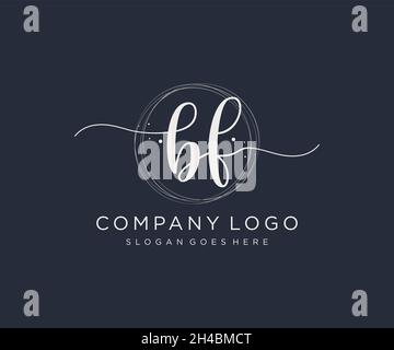 BF feminine logo. Usable for Nature, Salon, Spa, Cosmetic and Beauty Logos. Flat Vector Logo Design Template Element. Stock Vector